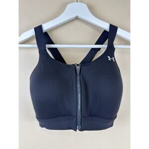 Under Armour Women's Size 32DD Continuum High Impact Zip Sports Bra black Gym